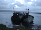 Old wrecked boats at Salen